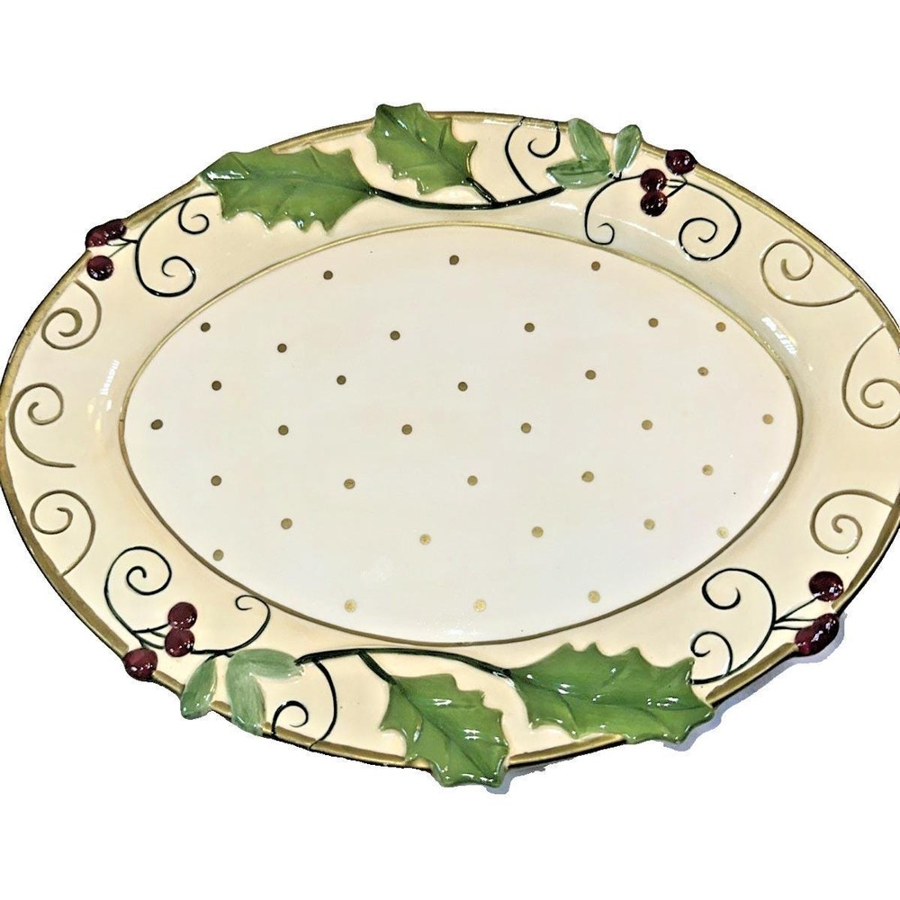 Vtg Yankee Candle Christmas Holiday Candle Plate, Designed by Noelle Dahlen VGVC